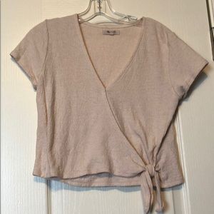 Madewell Texture and Thread Wrap Tie-Top